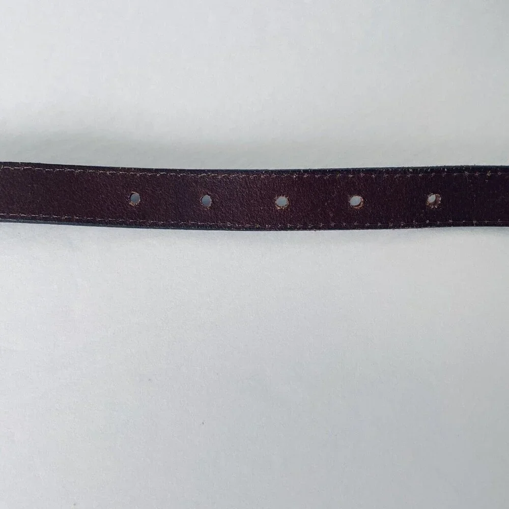 Brighton Kids Brown Leather Belt 27 Inches Silver Toned Buckle and Heart Conchos